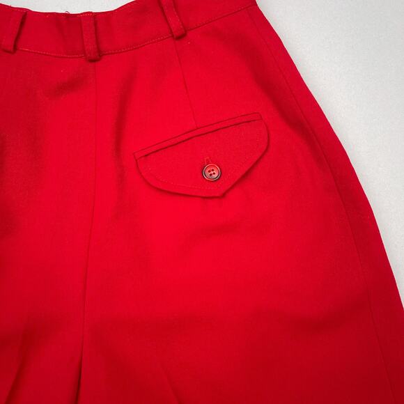 Austin Reed Vtg Shorts Women 2 Red Wool Tailored High Rise Pleated Front Golf - Picture 6 of 8